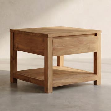 *WOONWINKEL* Bijzettafel Teakhout Met Lade, Huis en Inrichting, Verzenden, Nieuw