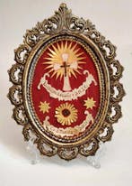 Reliekhouder - Brons, Glas, Textiel - 20e eeuw - Heilige