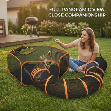 Draagbare Katten Tunnel Speeltuin met Mesh Constructie en Op, Dieren en Toebehoren, Katten-accessoires, Verzenden, Nieuw