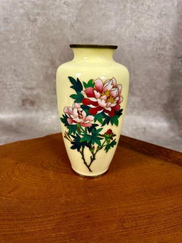 Vaas - Emaille - Japan - SATO Cloisonné Pioenvaas (Zonder