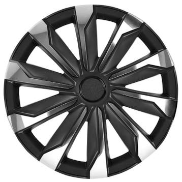 4-Delige Wieldoppen  Typhoon 15-inch chroom/zwart, Verzenden, Nieuw