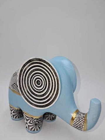 Beeldje - Elefante Decorativo in Resina Geometrica –, Antiek en Kunst