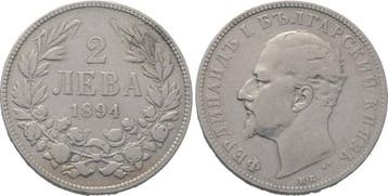 2 Leva 1894 Bulgarien Ferdinand I 1887-1908 (als Prinz), Verzenden