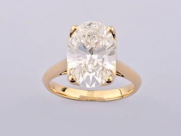 Ring - 14 karaat Geel goud - 5.06ct. tw. Diamant (Lab-grown), Nieuw