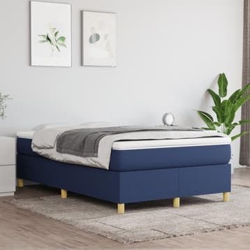 vidaXL Boxspring bed 120x200 cm stof blauw, Nieuw, Twijfelaar, 120 cm, 200 cm