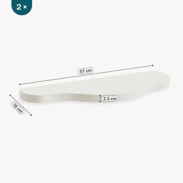Wandplank Sirlstalo set van 2 voor kinderkamer 57x19x3 cm wi, Verzenden, Nieuw