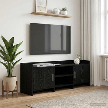 vidaXL TV-kast 130 x 33 x 47 cm Zwart eiken Bewerkt hout, Minder dan 50 cm, Verzenden, Nieuw, Minder dan 100 cm