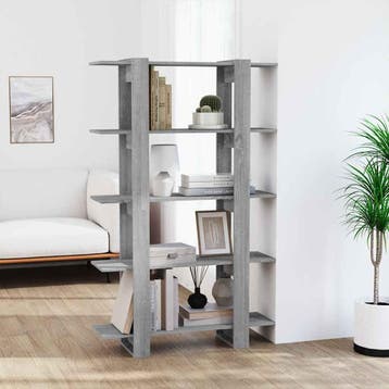 vidaXL Boekenkast/kamerscherm 100x30x160 cm grijs sonoma, Huis en Inrichting, Minder dan 50 cm, Verzenden, Nieuw, 150 tot 200 cm
