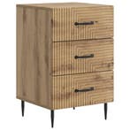 vidaXL Nachtkastje Artisanaal eiken 43 x 41 x 66,5 cm, Minder dan 45 cm, Verzenden, Nieuw, 55 tot 70 cm