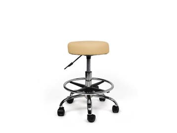 Tabouret Beige - Lage uitvoering met Voetsteun, In hoogte verstelbaar, Nieuw, Kunststof
