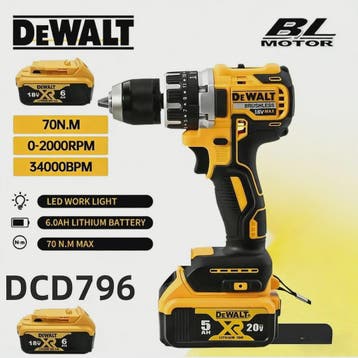 DeWalt DCD796 Accu Klopboormachine & Schroefmachine - Kracht, Verzenden, Nieuw