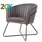 Tweedekans - Eetkamerstoel - Nova - lederlook Soft antraciet, Ophalen of Verzenden, Nieuw, Stof