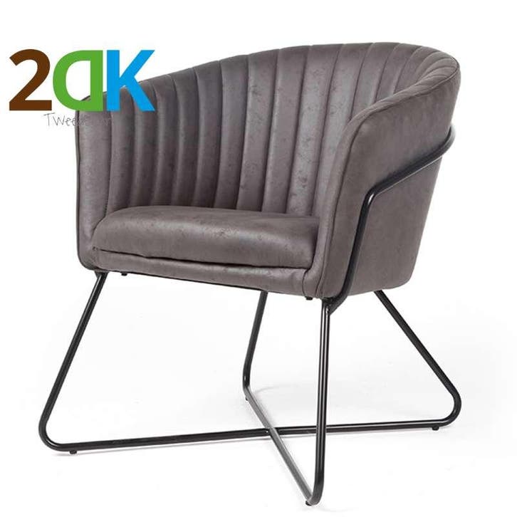 Tweedekans - Eetkamerstoel - Nova - lederlook Soft antraciet, Huis en Inrichting, Stoelen, Nieuw, Stof, Ophalen of Verzenden