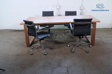 Tweedehands Tafel Tabak Eiken Massief Hout 101x220 cm, Verzenden, Gebruikt