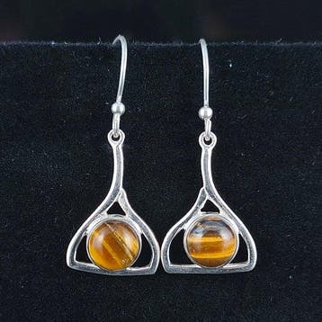 Zilver - Oorbellen - Tijgeroog Kracht