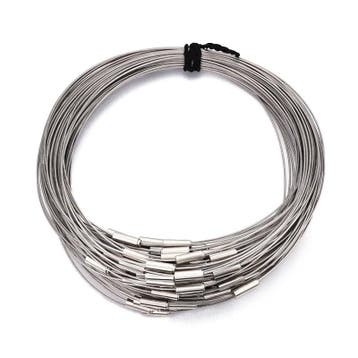 1 x Magneetsluiting spang van RVS gecoat staaldraad lengt..., Hobby en Vrije tijd, Kralen en Sieraden maken, Ophalen of Verzenden