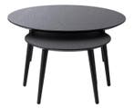 Salontafel Adda set van 2 rond eiken - Zwart, Huis en Inrichting, Tafels | Salontafels, Ophalen of Verzenden, Nieuw