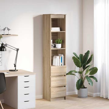 vidaXL Highboard 37,5x35x180 cm spaanplaat sonoma, Minder dan 50 cm, Verzenden, Nieuw, Minder dan 100 cm