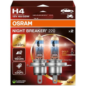 Osram H4 Night Breaker 220 Halogeen +220% Autolampen, Verzenden, Nieuw