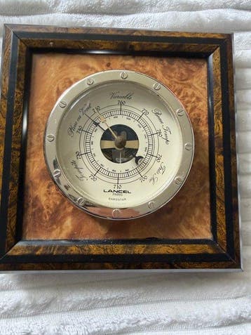 lancel - Barometer - Chroom, Hout - Antieke wandbarometer