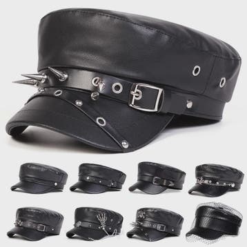 Stoere Unisex Leren Pet met Ringen en Gesp - Sailor, Captain, Verzenden