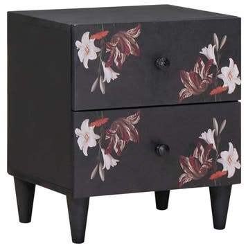vidaXL Nachtkastje met lade Bruin 40 x 33,5 x 46 cm Massief, Minder dan 45 cm, Verzenden, Nieuw, Minder dan 55 cm