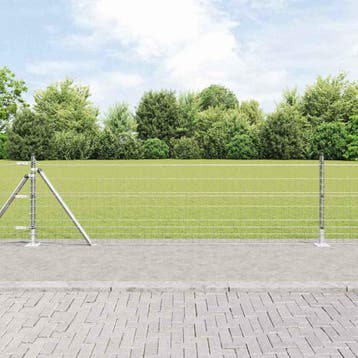 vidaXL Euro-hek met betonnen voetstuk 25 x 0,4 m, Verzenden, Nieuw, IJzer