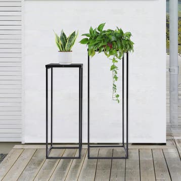 Set van 2 Zwarte Metalen Bloemenstandaards - Stijlvolle Zuil, Verzenden, Nieuw