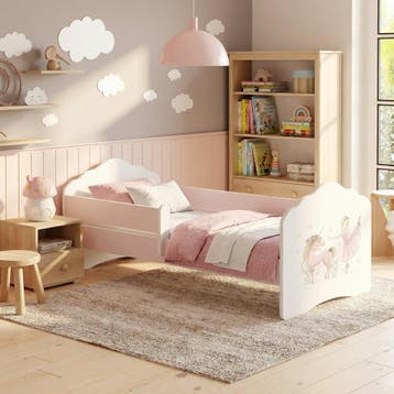 Houten Peuterbed FALA | Wit Roze | A-kwaliteit | Beste Prijs, Kinderen en Baby's, 85 tot 100 cm, Nieuw, Ophalen of Verzenden, Lattenbodem