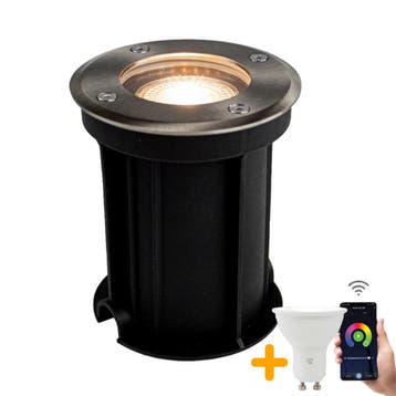 Smart Grond spot GU10 rond | Rhodos | RVS | IP66 | Zigbee, Nieuw, Ophalen of Verzenden, Netvoeding, Spots