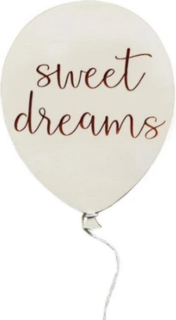 Houten ballon met de tekst Sweet Dreams, Verzenden, Nieuw, Kraamcadeau
