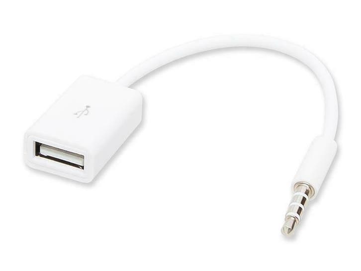 Mini Jack 3,5mm naar USB Female - 15 cm - Wit, Audio, Tv en Foto, Audiokabels en Televisiekabels, Minder dan 2 meter, Nieuw, Ophalen of Verzenden