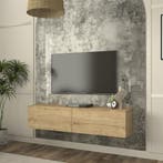 Tv-meubel Nolven zwevend 135x32x30 cm eikenkleurig [en.casa], Verzenden, Nieuw