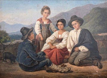 Europese school (XIX) - Scena, Antiek en Kunst, Kunst | Schilderijen | Klassiek