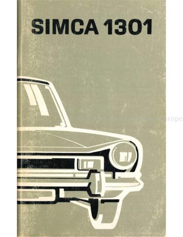 1973 SIMCA 1301 INSTRUCTIEBOEKJE NEDERLANDS, Auto diversen