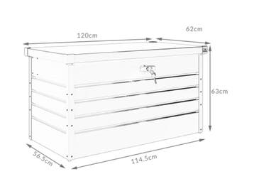 Tuinbox Kussenbox Lichtgrijs 385L metaal afsluitbaar, Verzenden, Nieuw