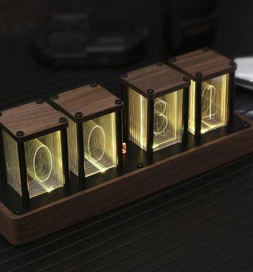 Tafelklok - Industrial ABS - 2026 - RGB Nixie LED-buis Wi-Fi