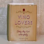 Blikvanger boekvaas met tekst Vino Lovers bijzonder cadeau, Ophalen of Verzenden, Nieuw