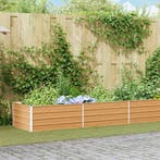 vidaXL Verhoogde plantenbak Licht Bruin 600 x 80 x 45 cm, Verzenden, Nieuw, Metaal, 60 tot 100 cm