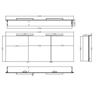 Spiegelkast Met Led Verlichting 160X60 Aluminium, Ophalen of Verzenden, Nieuw