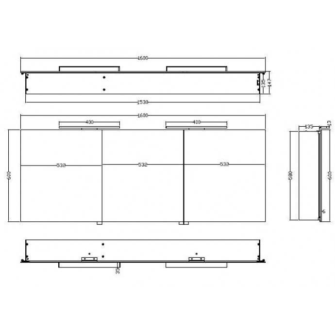 Spiegelkast Met Led Verlichting 160X60 Aluminium, Huis en Inrichting, Woonaccessoires | Spiegels, Ophalen of Verzenden