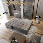 *SALE* Slaapbank/Hoekbank met opbergruimte Rio Okergeel €449, Huis en Inrichting, Verzenden, Hoekbank, 75 tot 100 cm, 200 tot 250 cm