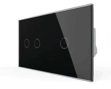 Livolo Touchscreen Lichtknop – Zwart | 2+1 | LED Dimmer, Ophalen of Verzenden, Nieuw, Schakelaar