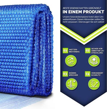 Zwembad Afdekzeil - Rond - Solarzeil - 305 cm - Blauw - Till, Verzenden, Zo goed als nieuw