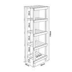 [en.casa] Staand rek Kinnula badkamerrek 110x30x30 cm houtkl, Verzenden, Nieuw