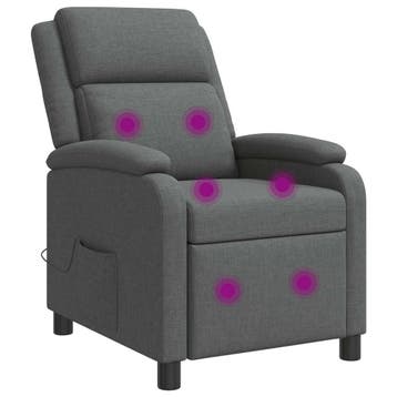 vidaXL Massage Recliner Donkergrijs Stof, Verzenden, Nieuw