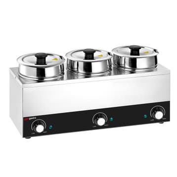 GGM Gastro | Bain-marie hotpot - 3x3,5L - 450W - totaal |, Verzenden, Nieuw in verpakking, Overige typen