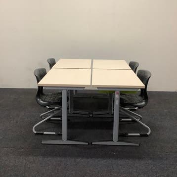 complete schoolset 4 stuks tafels + 4 stuks stoelen, merk, Gebruikt, Ophalen of Verzenden, Eén, Stof