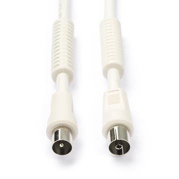 Coax kabel - Nedis - 2 meter (Digitaal, 120 dB, Wit), Verzenden, Nieuw