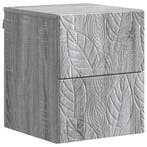 vidaXL Wandbeugel Bedkast Grijs Sonoma 34,5 x 33 x 40 cm, Huis en Inrichting, Slaapkamer | Nachtkastjes, Minder dan 45 cm, Verzenden